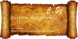Cziffra Szilárd névjegykártya